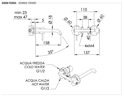 Смеситель для раковины Remer X Style X15PCFP цвет Черный брашированный хром