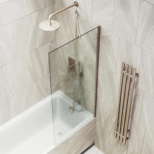 Шторка на ванну Maybah Glass MGV-95-2ш 900x1400 в широком профиле Бронза стекло сатиновое