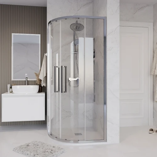 Душевой уголок Grossman Cosmo 80х80 301.K33.02.8080.10.00 профиль Хром стекло прозрачное