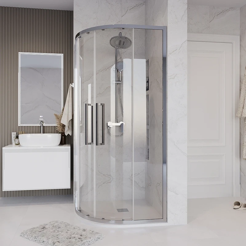 Душевой уголок Grossman Cosmo 80х80 301.K33.02.8080.10.00 профиль Хром стекло прозрачное