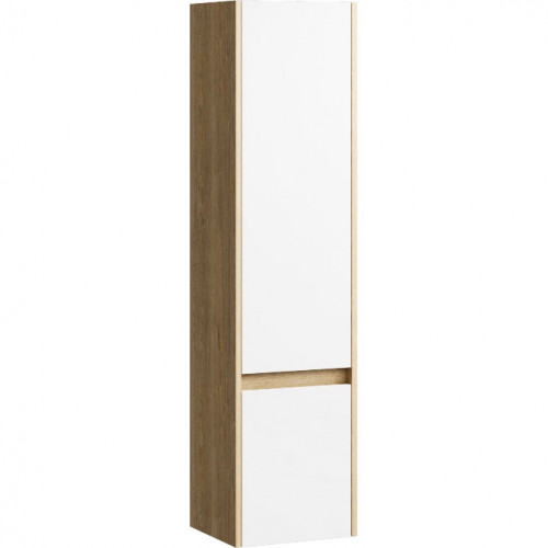Шкаф пенал Aqwella Сити 35 SIT0535DB Дуб балтийский Белый МДФ / ЛДСП
