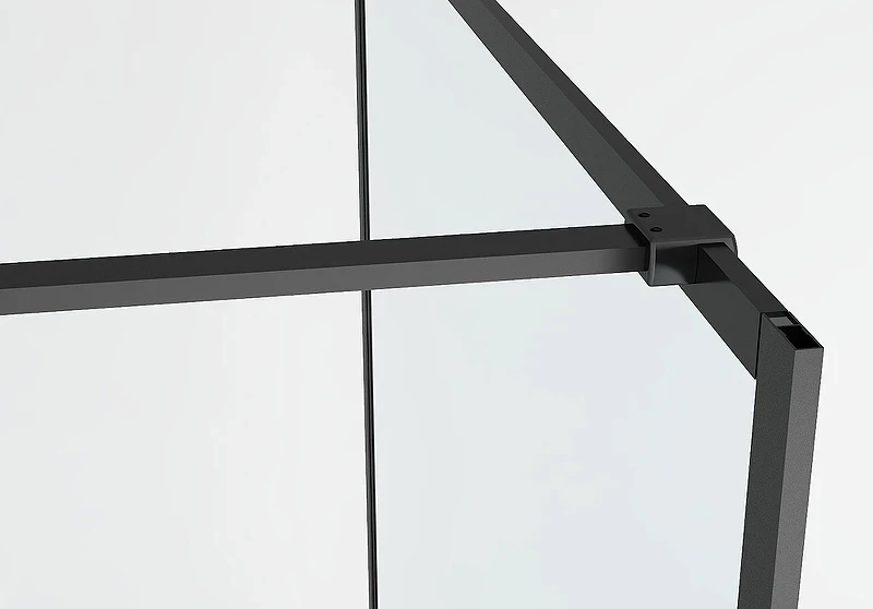 Душевая перегородка Abber AG60100B 100x200 профиль Черный стекло прозрачное