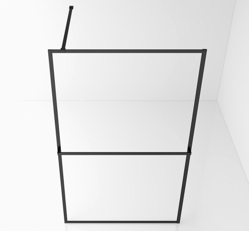 Душевая перегородка Abber AG60100B 100x200 профиль Черный стекло прозрачное