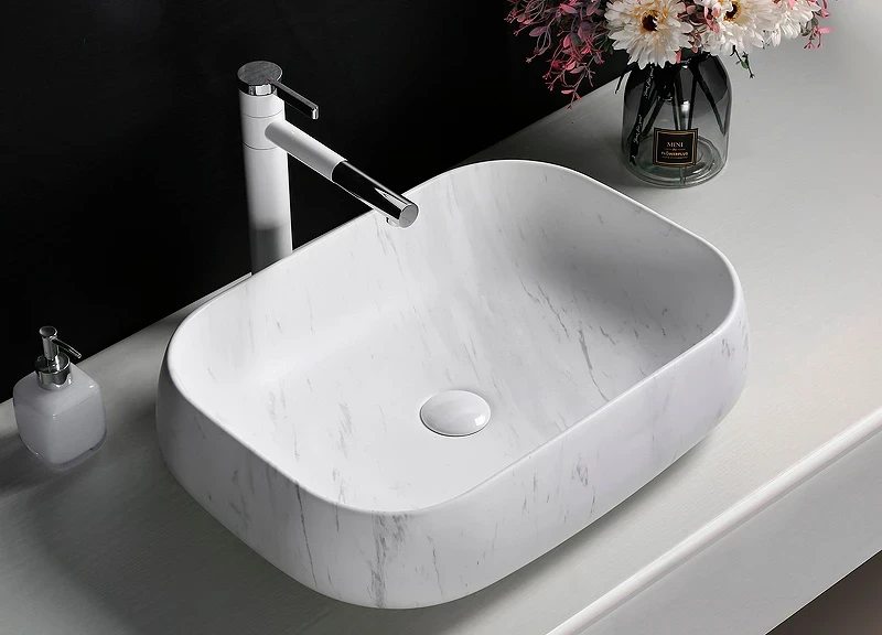 Раковина-чаша Ceruttispa 57 CR0086 MMW1 СТ9546 Белый матовый мрамор фарфор накладная