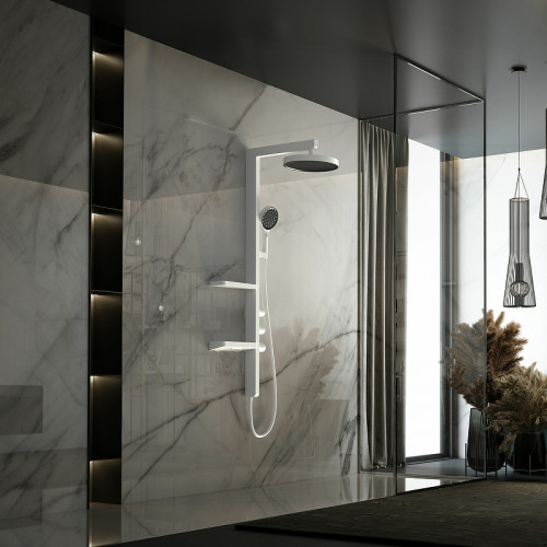 Душевая система Vincea Inspire  VSFS-3I11W Белая латунь на стену