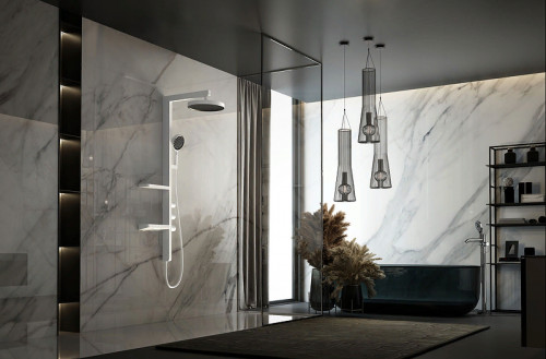 Душевая система Vincea Inspire  VSFS-3I11W Белая латунь на стену