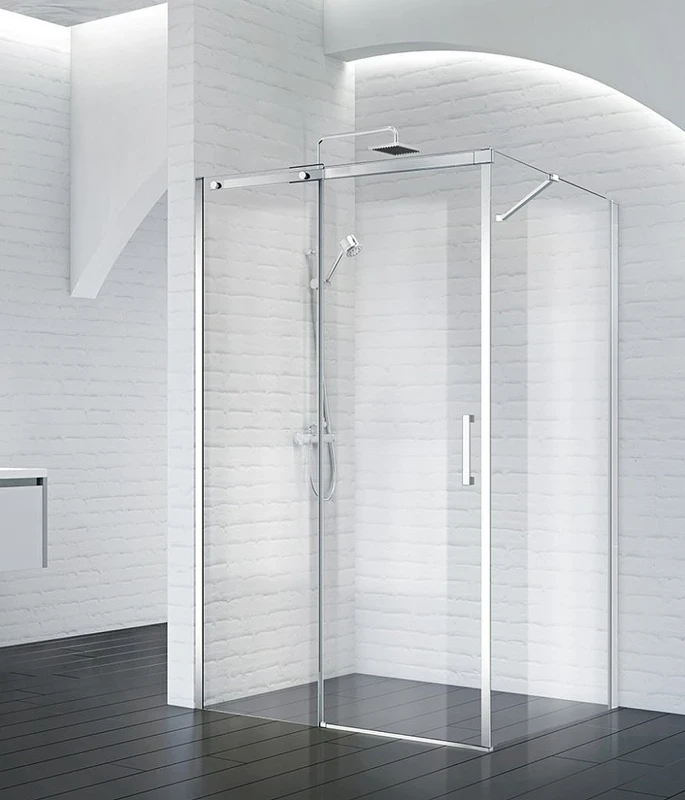 Душевая стенка BelBagno Acqua 90 ACQUA-90-FIX-C-Cr профиль Хром стекло прозрачное