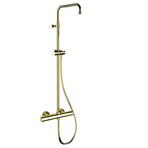 Душевая система Remer Elegance EQ32ASSDGP с термостатом цвет Золото глянцевое