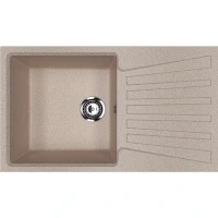 Кухонная мойка Ulgran Classic U-703-302 Песочная искусственный камень (литьевой мрамор) встраиваемый