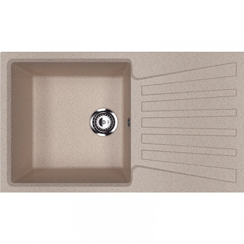 Кухонная мойка Ulgran Classic U-703-302 Песочная искусственный камень (литьевой мрамор) встраиваемый