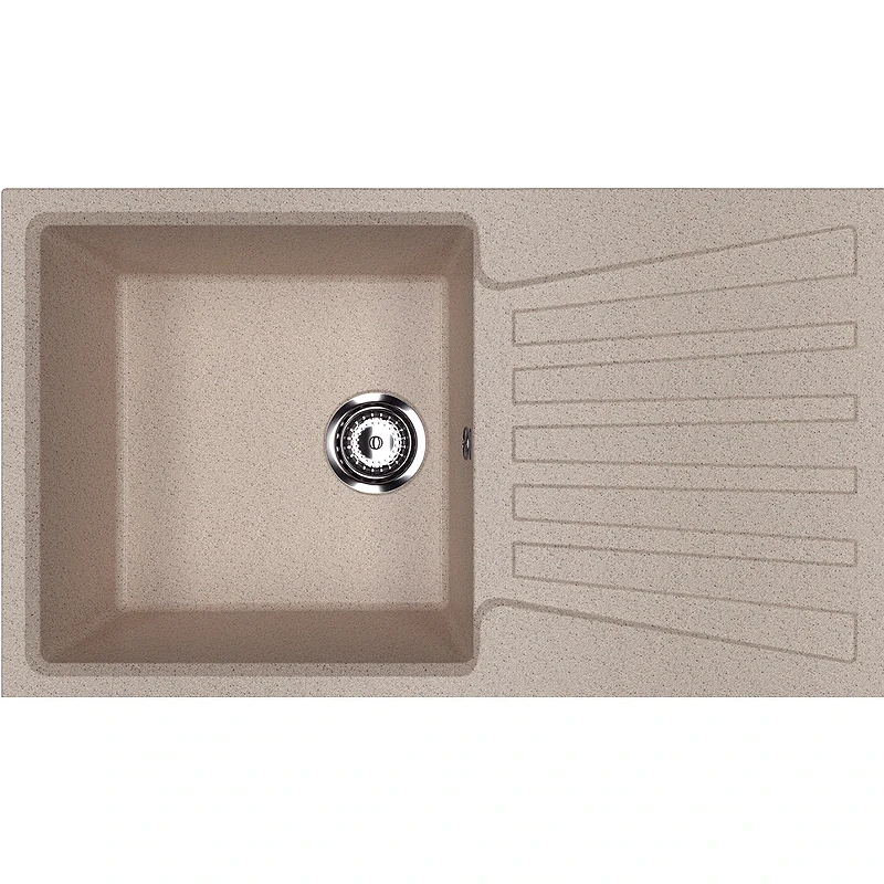 Кухонная мойка Ulgran Classic U-703-302 Песочная искусственный камень (литьевой мрамор) встраиваемый