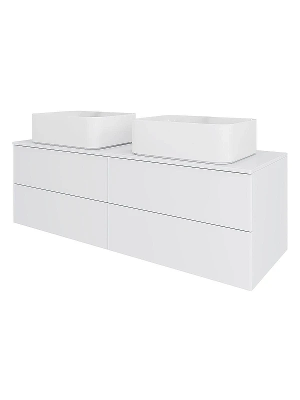 Тумба с раковиной Orange Отто 130 Ot-130TuMDF+B02-460W подвесная цвет Белый глянцевый