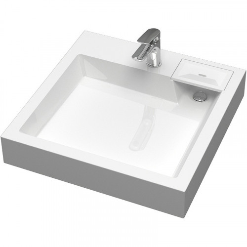 Раковина Reflection Sigma 60 RX6060SI на стиральную машину Белая искусственный камень (литьевой мрамор) подвесная, на стиральную машину