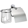 Держатель туалетной бумаги и освежителя воздуха Savol S-R09951 с крышкой цвет Хром