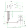 Смеситель для раковины Webert Armony AM700108010 Золото