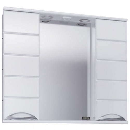 Зеркало со шкафом СанТа Родос 80 Белое МДФ / ЛДСП, стекло