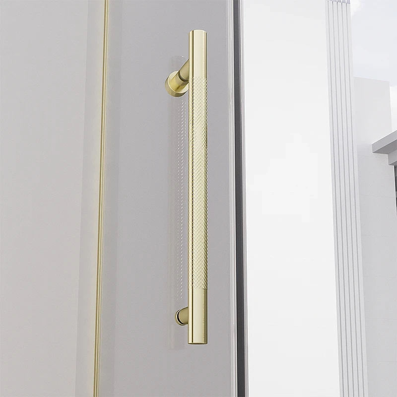 Душевая дверь Veconi Premium Alassio G 140 AL-140-00-G-C4 профиль цвет Брашированное золото стекло прозрачное осветленное