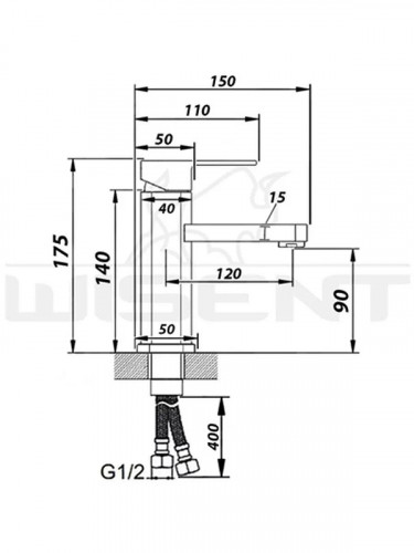 Смеситель для раковины Wisent WP10006 цвет Хром