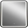 Зеркало Art&Max Genova AM-Gen-800-800-DS-F с подсветкой с сенсорным выключателем Черное стекло