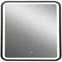 Зеркало Art&Max Genova AM-Gen-800-800-DS-F с подсветкой с сенсорным выключателем Черное стекло