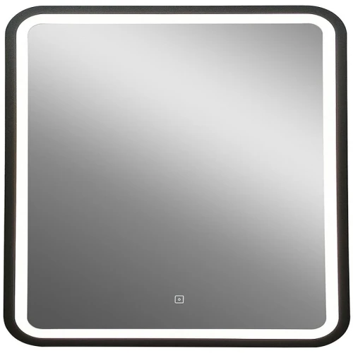 Зеркало Art&Max Genova AM-Gen-800-800-DS-F с подсветкой с сенсорным выключателем Черное стекло