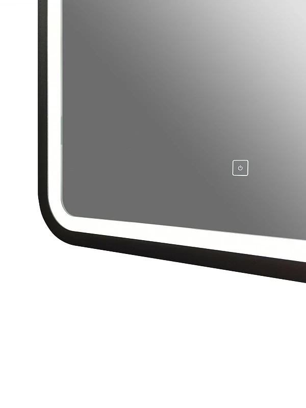 Зеркало Art&Max Genova AM-Gen-800-800-DS-F с подсветкой с сенсорным выключателем Черное стекло
