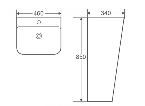 Раковина WeltWasser Leerbach 4438 GL-WT 46 10000005488 Белый глянец фаянс напольный