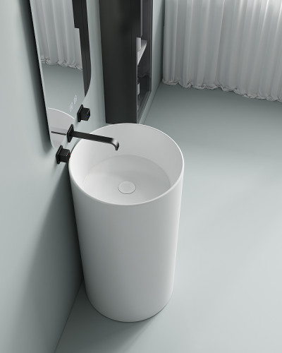 Раковина SantiLine 45 SL-4014 Белая фаянс напольный