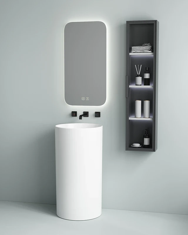 Раковина SantiLine 45 SL-4014 Белая фаянс напольный