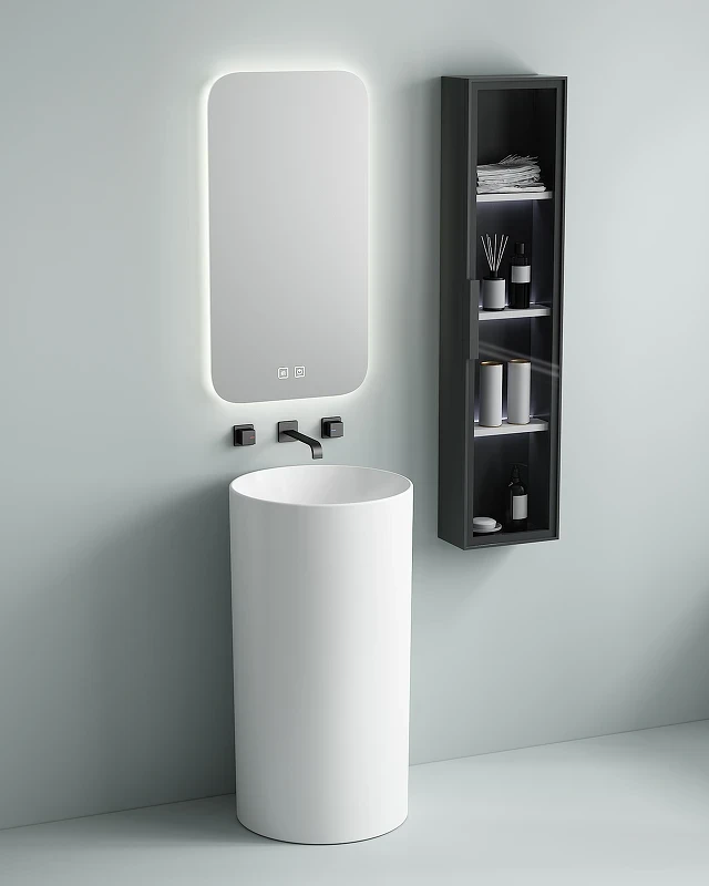 Раковина SantiLine 45 SL-4014 Белая фаянс напольный