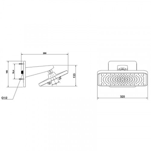 Верхний душ Vincea Inspire VSHD-3I4CMB Черный матовый латунь на стену