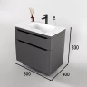 Тумба под раковину Style Line Марелла 80 Люкс Plus СС-00002403 Серый матовый антискрейтч МДФ / ЛДСП
