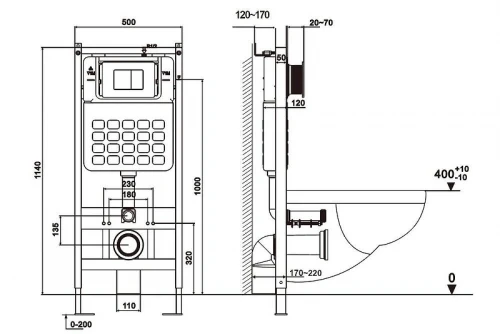 Комплект унитаза Abber Rechteck AC1201-AC0105-AC0121MW с сиденьем Микролифт и клавишей смыва цвет Белая матовая