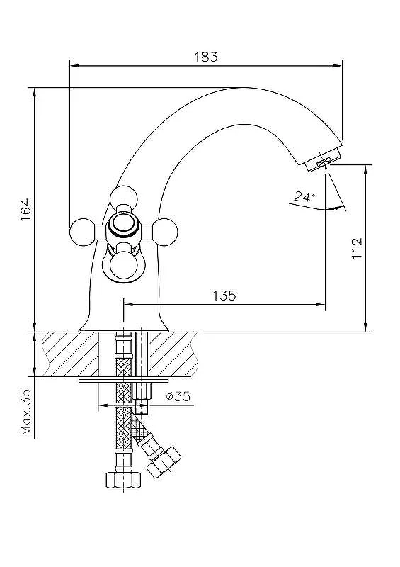 Смеситель для раковины Haiba HB1019 Хром