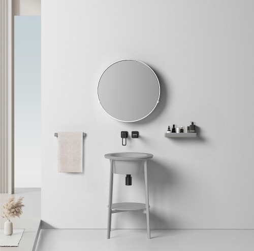 Консоль с раковиной Abber Bequem 50 AC2130MG цвет Серый матовый