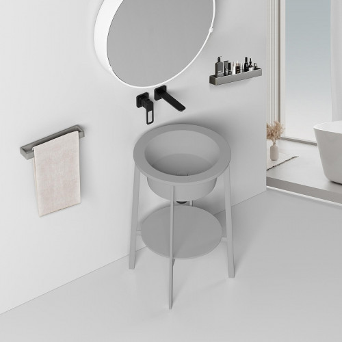 Консоль с раковиной Abber Bequem 50 AC2130MG цвет Серый матовый