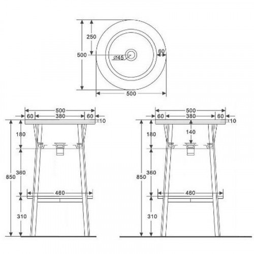 Консоль с раковиной Abber Bequem 50 AC2130MG цвет Серый матовый