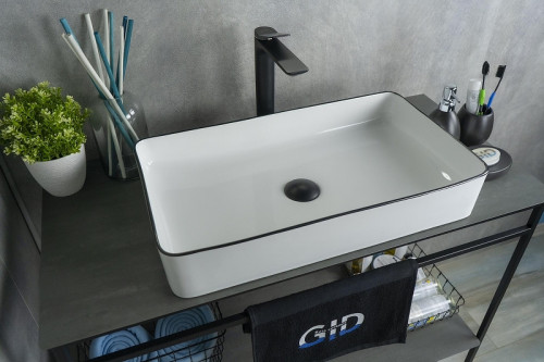 Раковина-чаша Gid Geometrico 60 Nc9399 52225 цвет Белый Черный