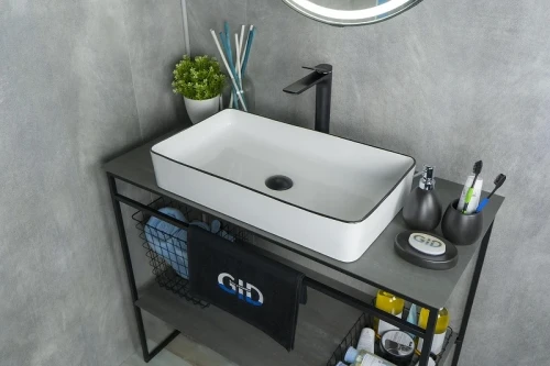 Раковина-чаша Gid Geometrico 60 Nc9399 52225 цвет Белый Черный