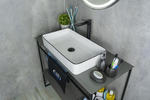 Раковина-чаша Gid Geometrico 60 Nc9399 52225 цвет Белый Черный