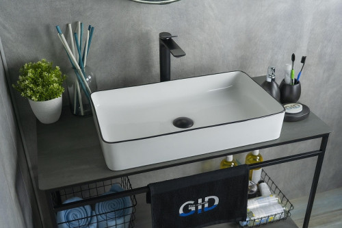 Раковина-чаша Gid Geometrico 60 Nc9399 52225 цвет Белый Черный