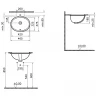 Раковина Vitra Arkitekt 59 6069B003-0012 Белая фарфор встраиваемый