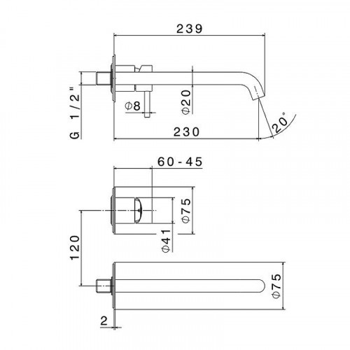 Смеситель для раковины Newform X-Steel 316 69630EX.50.050 цвет Inox