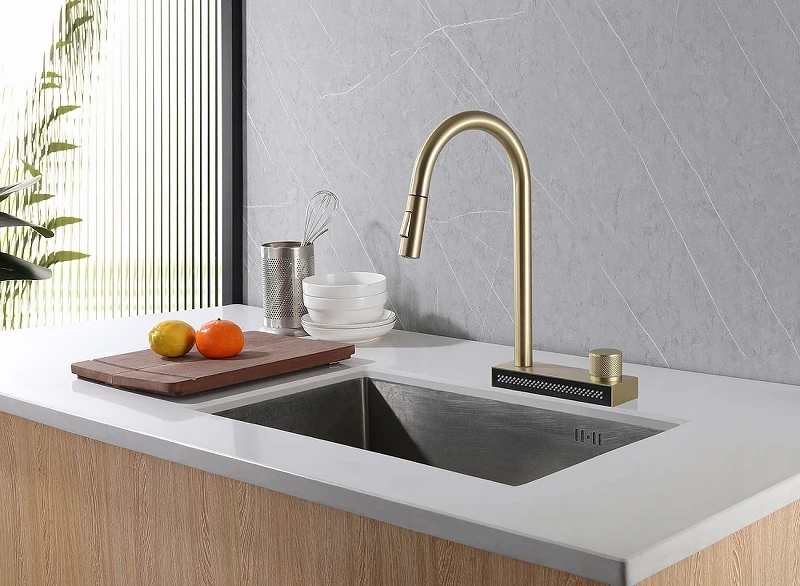 Смеситель для кухни Abber Wasser Kreis AF8114G Золото матовое