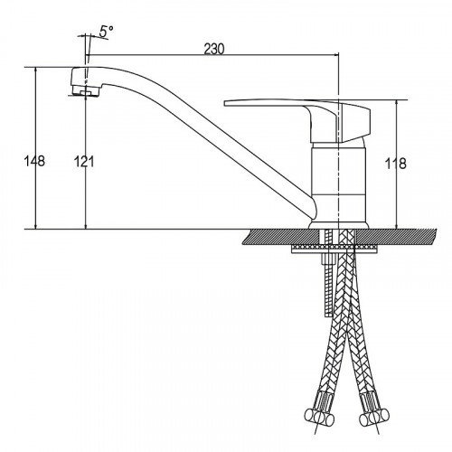 Смеситель для кухни Kaiser Guss 68033 Хром латунь