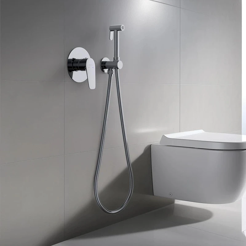Гигиенический душ со смесителем Aquatek Бетта AQ1119CR Хром латунь встраиваемый