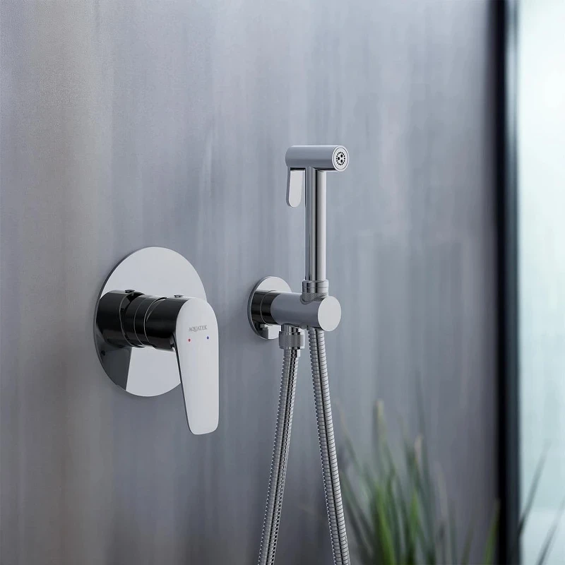 Гигиенический душ со смесителем Aquatek Бетта AQ1119CR Хром латунь встраиваемый