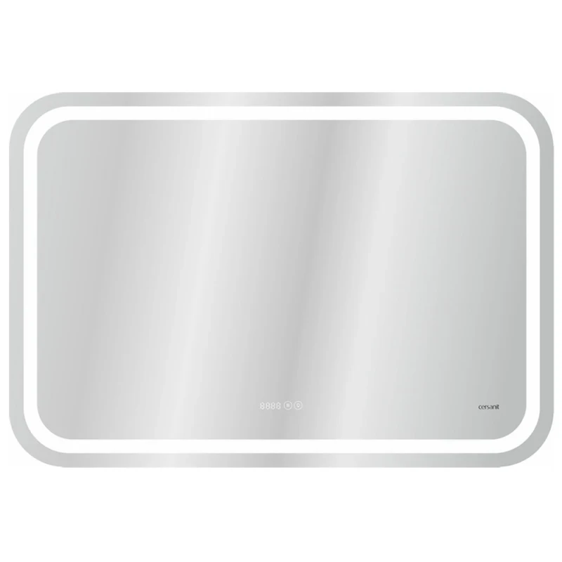 Зеркало Cersanit Led 050 Design Pro 80 KN-LU-LED050*80-p-Os с подсветкой с часами и подогревом стекло