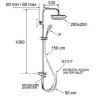 Душевая система Remer 330X8CPAD20NRA Хром латунь на стену