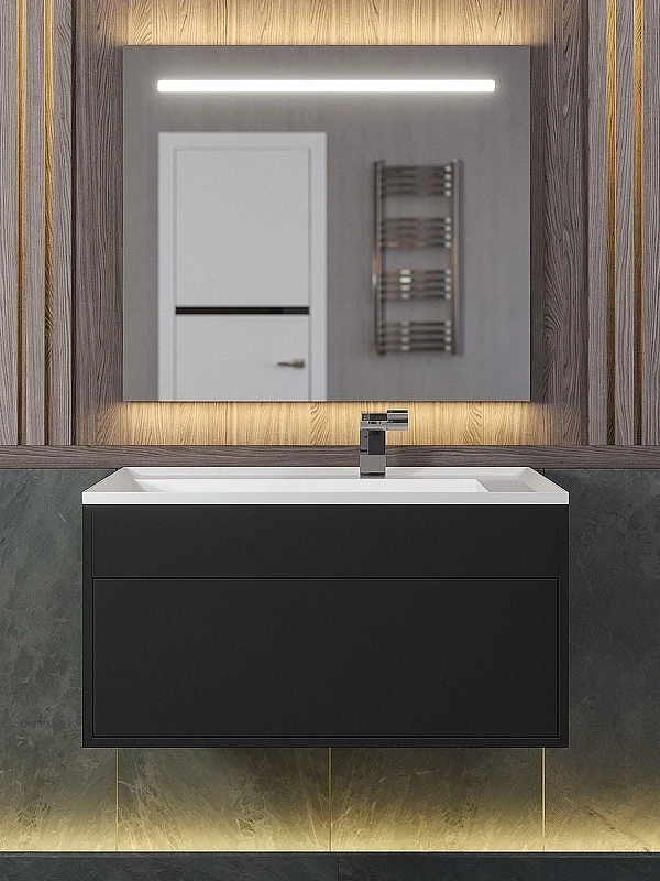 Тумба под раковину Uperwood Lotus Premium 80 39340205461 подвесная цвет Черный матовый